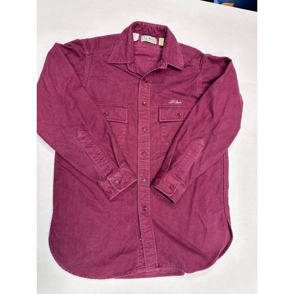 Vintage Ll Bean Chameos Cloth Red M 15 1/2 Neck